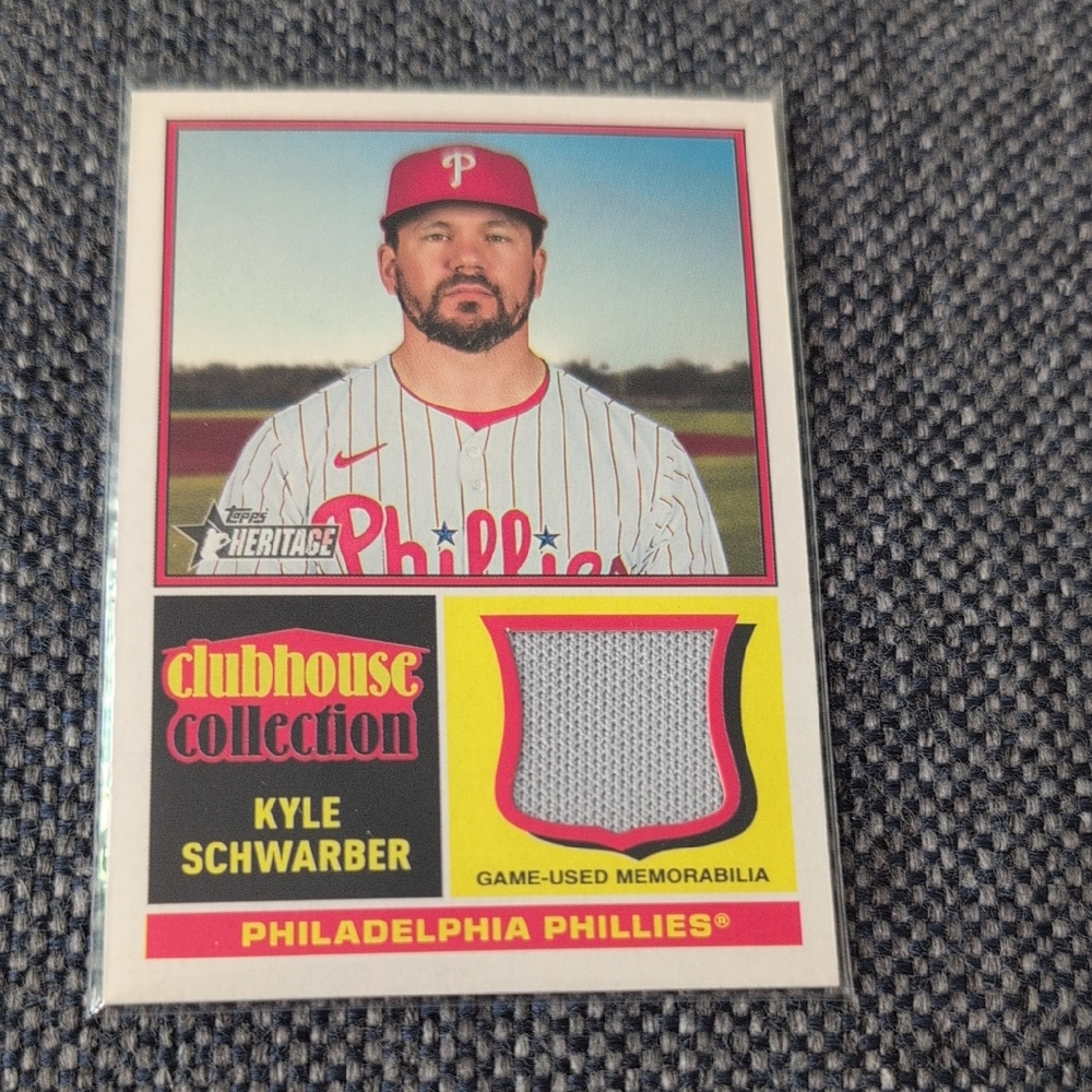 2025 Topps Heritage Kyle Schwarber Game Used Jersey Patch Card Phillies
